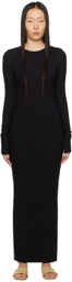 ÉTERNE Black Crewneck Maxi Dress