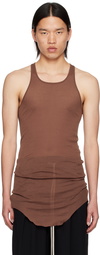 Rick Owens Brown Porterville Basic Rib Tank Top