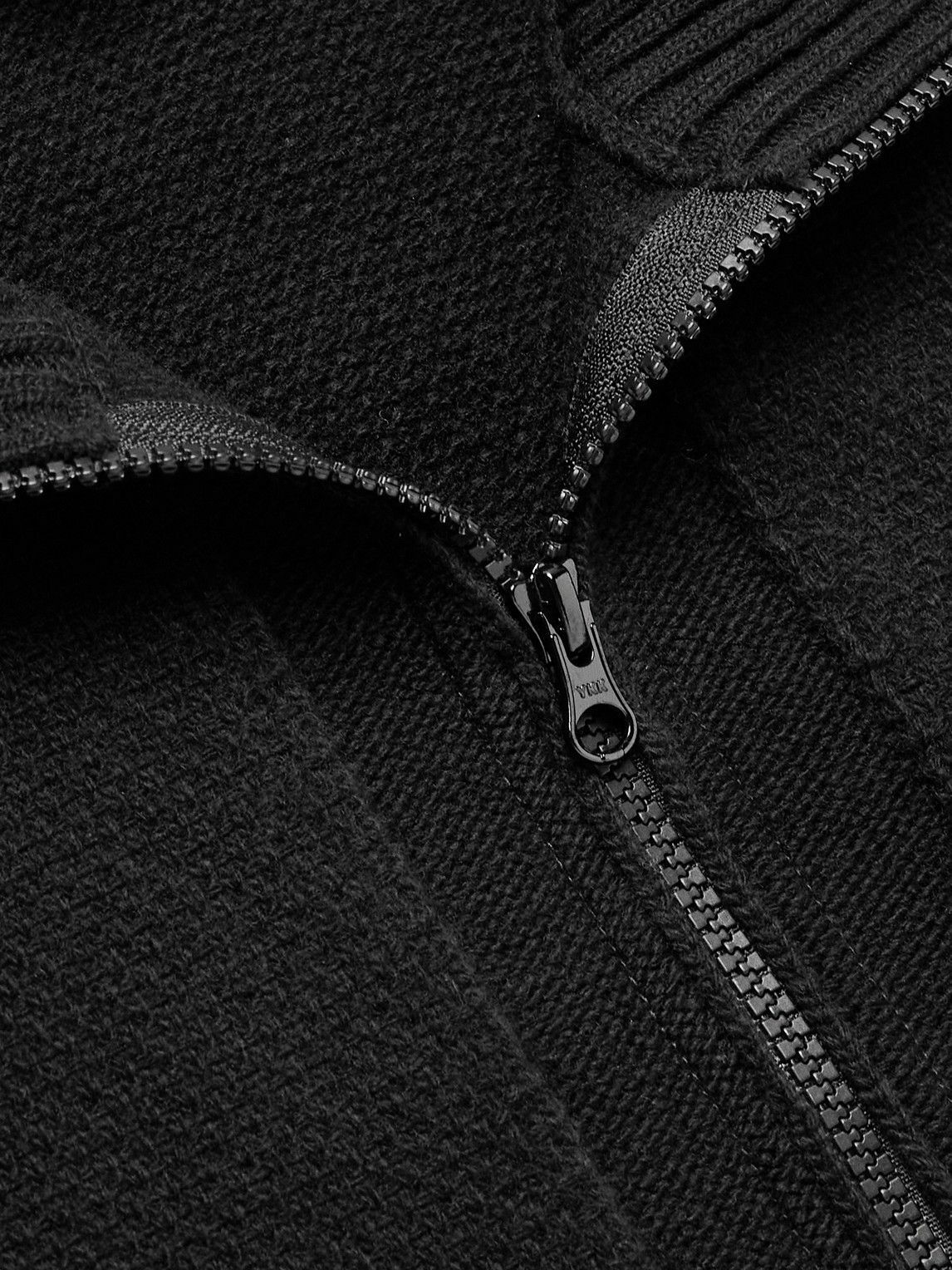 Stone Island - Ghost Logo-Appliquéd Ribbed Wool Zip-Up