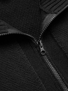 Stone Island - Ghost Logo-Appliquéd Ribbed Wool Zip-Up Cardigan - Black