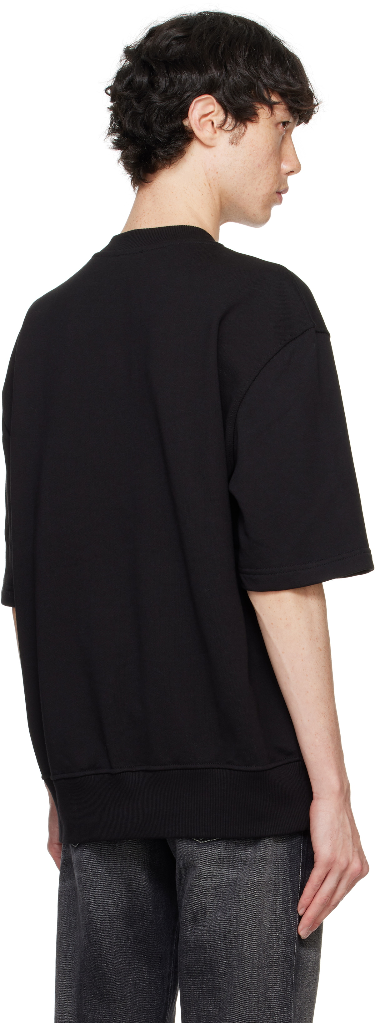 ★DIESEL★ S Cooling L1 Short Sleeve T-Shirt Black A115800BM S-COOLING-L1 Half-sleeve sweatshirt with metallic logo