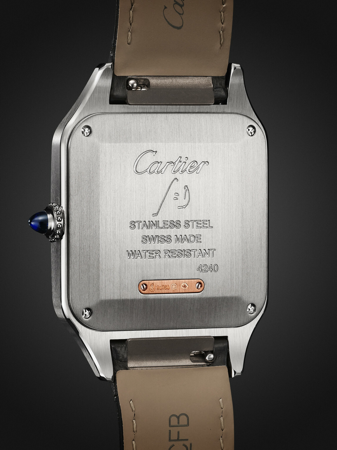 Cartier - Santos-Dumont Large 43.5mm 18-Karat Rose Gold, Stainless Steel and Alligator Watch, Ref. No. CRW2SA0037