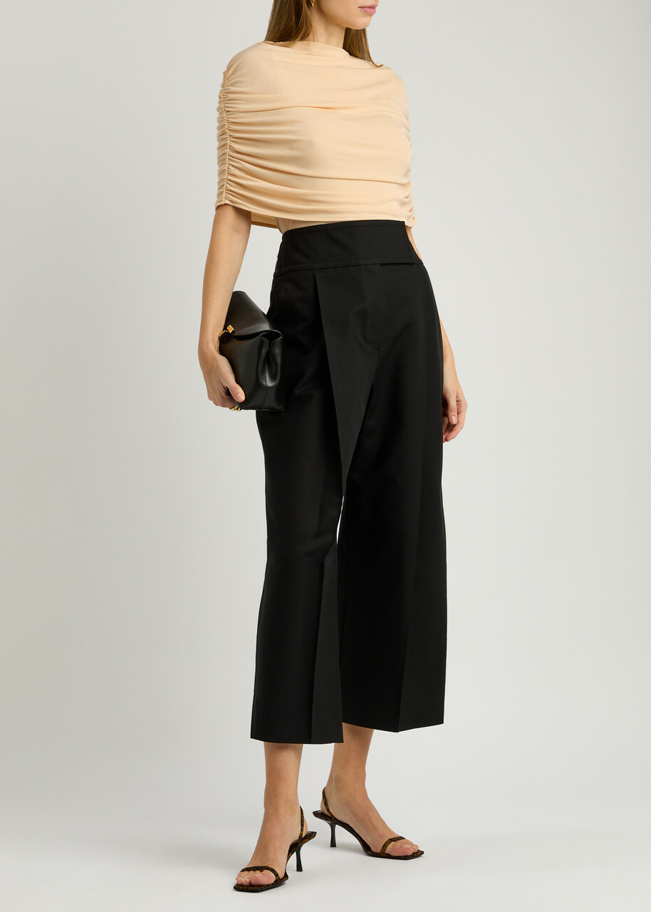 Esse Studios Bonachi Cape-effect Jersey top Cream