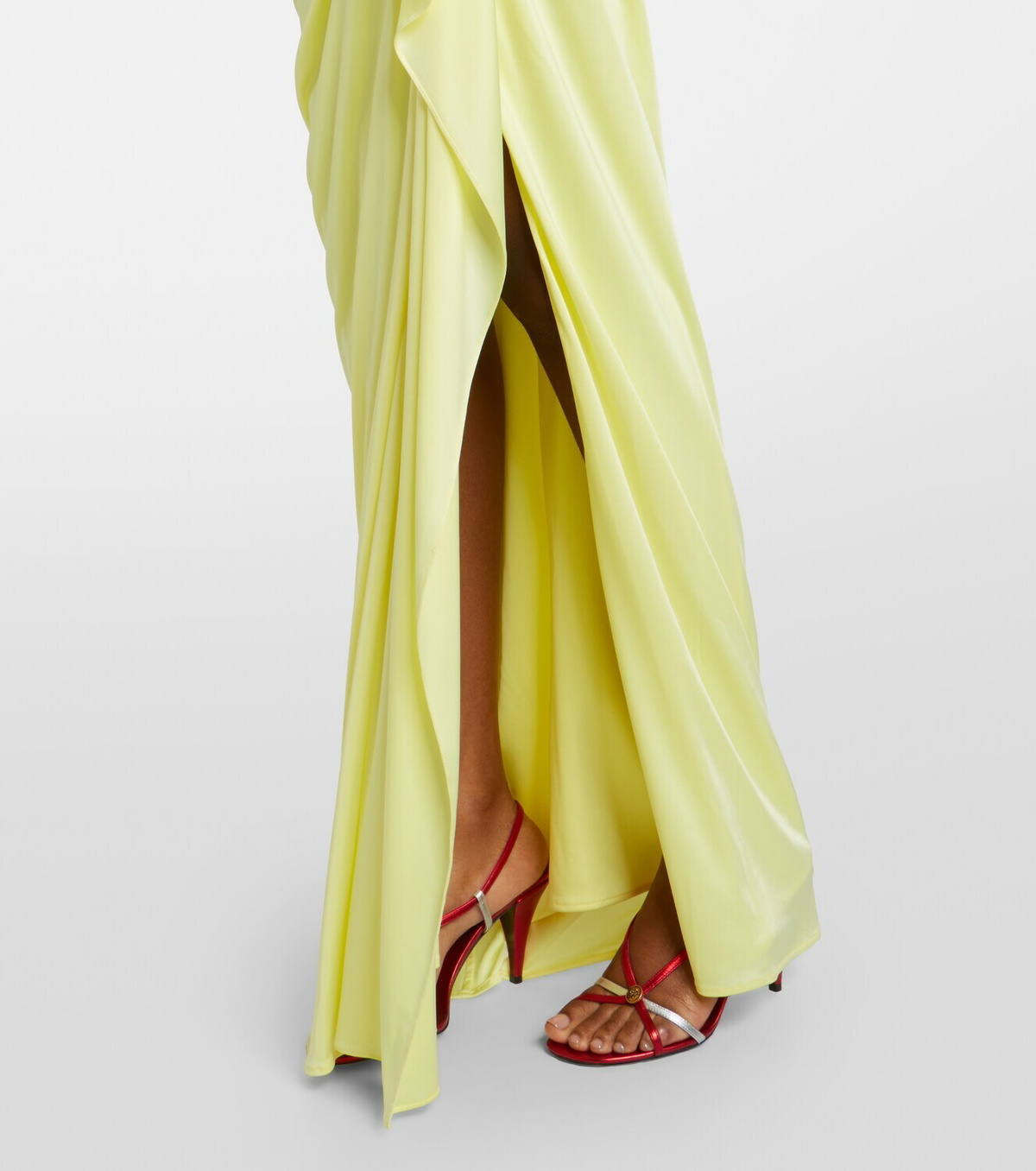 Versace Medusa draped jersey gown