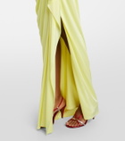 Versace Medusa draped jersey gown