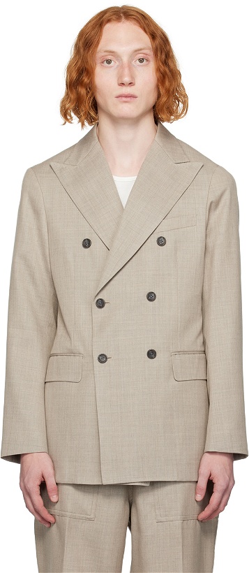 Photo: RAINMAKER KYOTO Taupe Double-Breasted Blazer