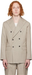 RAINMAKER KYOTO Taupe Double-Breasted Blazer