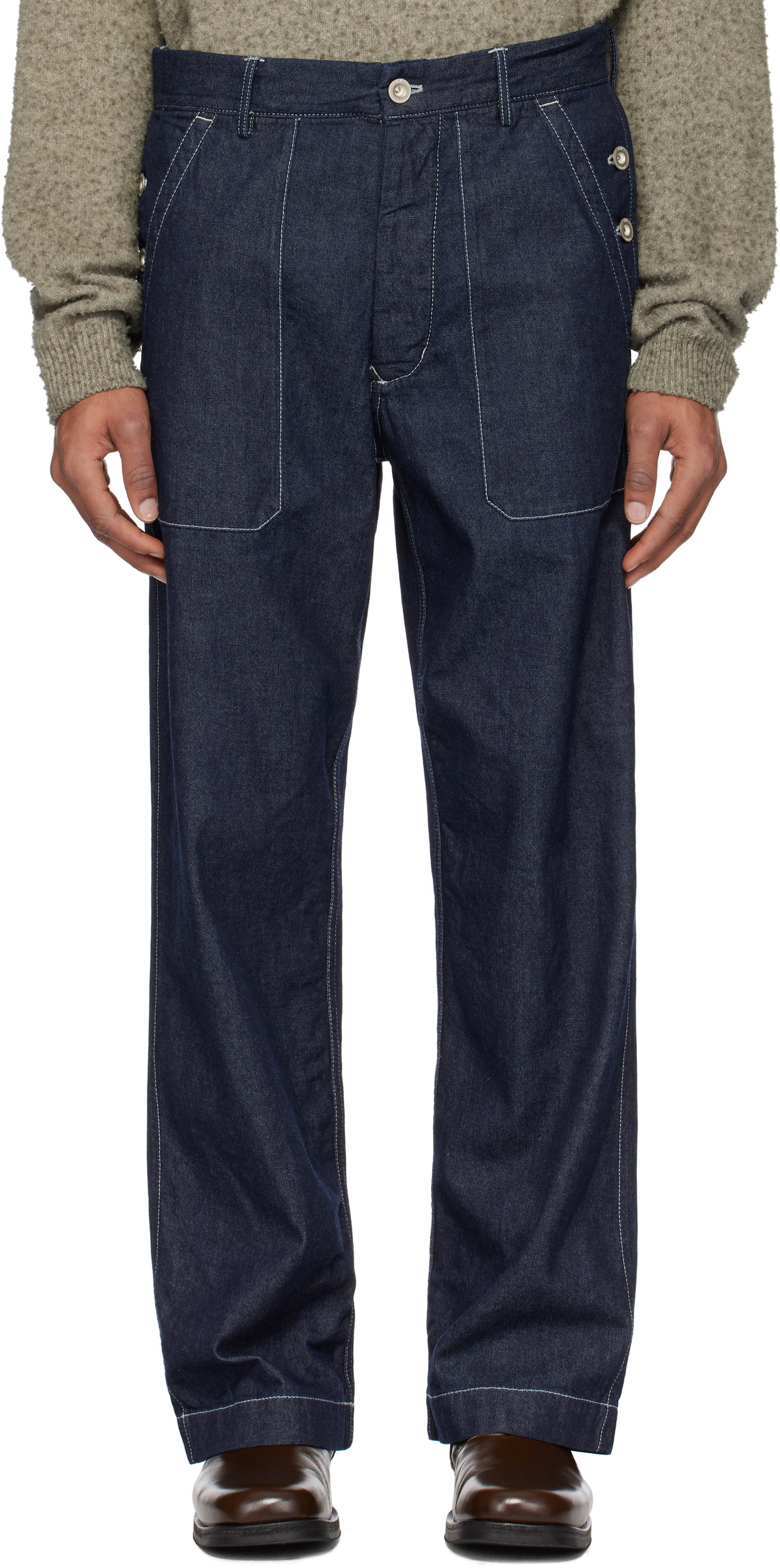 C.P. Company Blue 3/1 Denim Loose Jeans