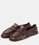 Miu Miu Logo leather penny loafers