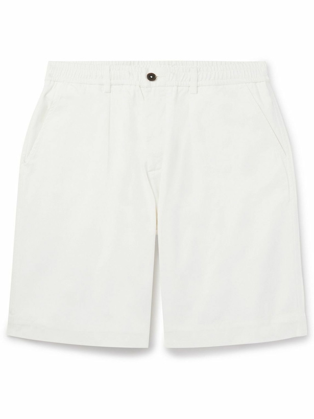 Photo: Universal Works - Straight-Leg Pleated Cotton-Twill Shorts - Neutrals