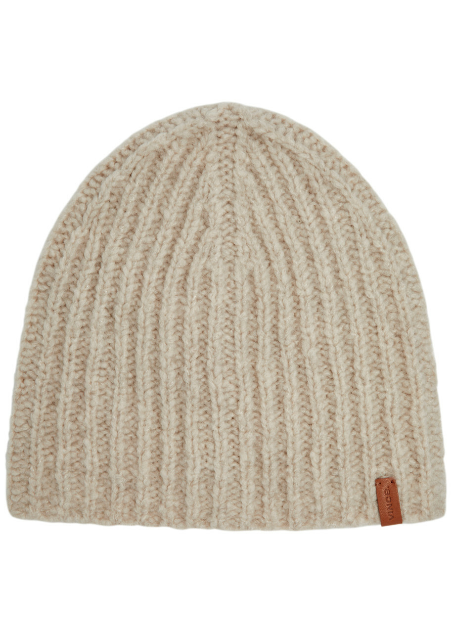 Vince Ribbed Cashmere and Silk-blend Beanie - Cream - One Size