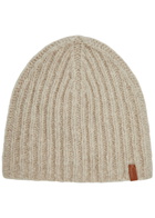 Vince Ribbed Cashmere and Silk-blend Beanie - Cream - One Size