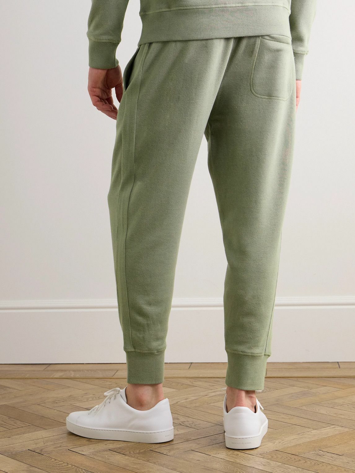 Kingsman - Tapered Logo-Embroidered Cotton and Cashmere-Blend Jersey Sweatpants - Green