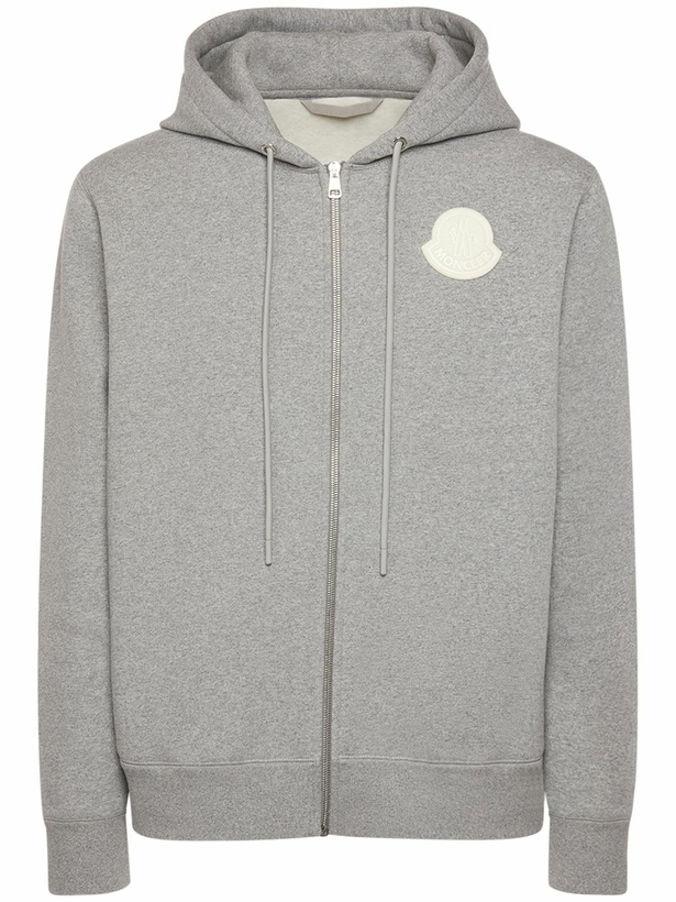 Photo: MONCLER - Brushed Cotton Zip-up Sweatshirt