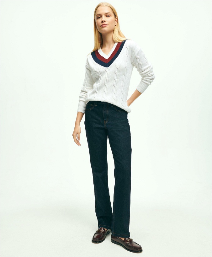 Photo: Brooks Brothers Women's Slim Straight Leg 5-Pocket Denim Jeans | Dark Indigo