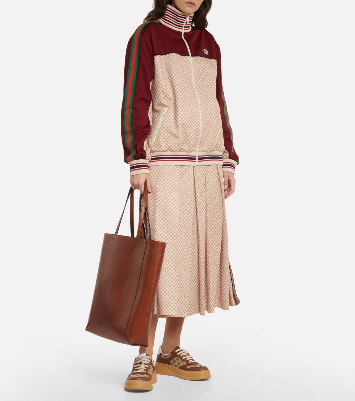 Gucci - GG Canvas leather-trimmed sneakers