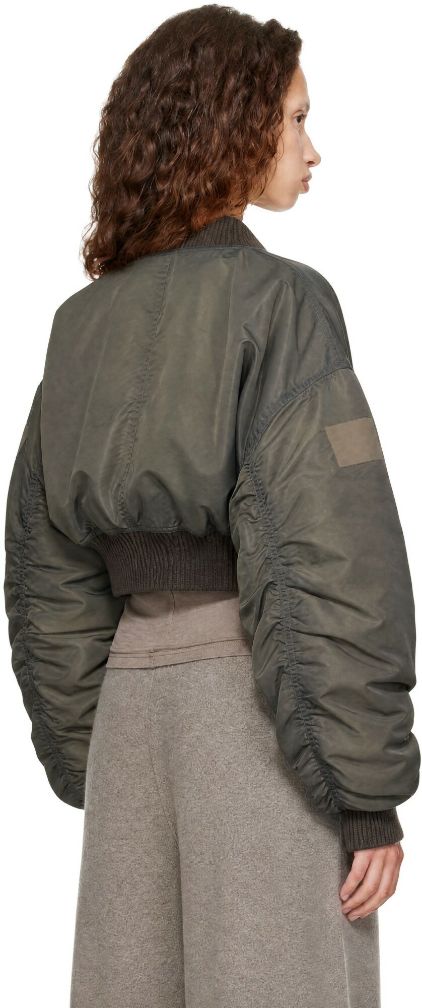 Rick Owens Gray Tower Micro Secchia Flight Bomber Jacket