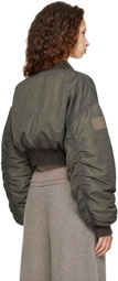 Rick Owens Gray Tower Micro Secchia Flight Bomber Jacket