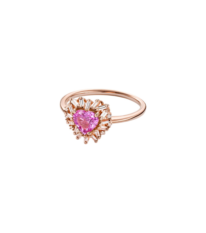Photo: Suzanne Kalan 18kt rose gold ring with sapphire and diamonds