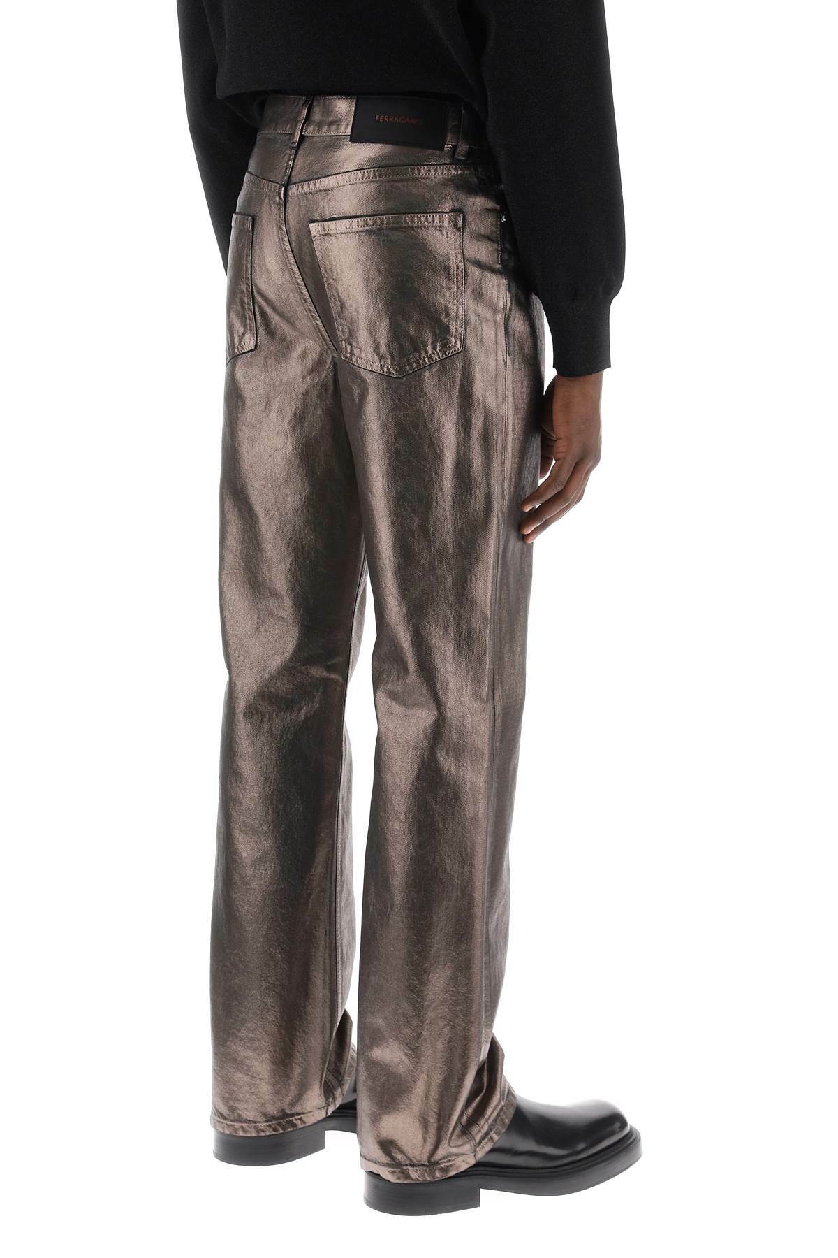 FERRAGAMO metallic denim jeans Silver