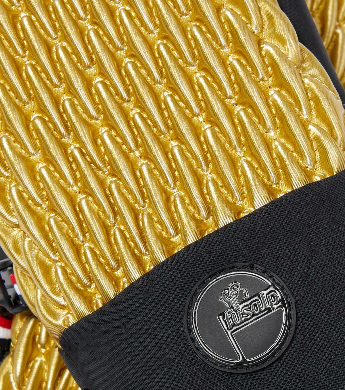 Fusalp Gold leather-trimmed quilted mittens