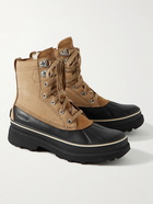 Sorel - Caribou Storm Faux Shearling-Lined Full-Grain Leather and Rubber Snow Boots - Neutrals