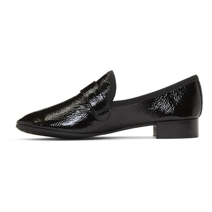 Repetto Black Wrinkled Patent Maestro Loafers