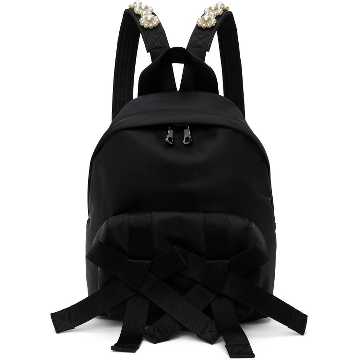 Photo: Simone Rocha Black Beaded Utility Bow Backpack