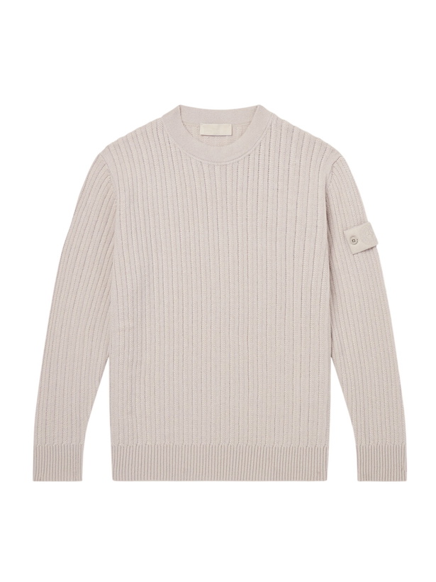 Photo: Stone Island - STONE ISLAND GHOST Ribbed Wool Cashmere Sweater - Neutrals