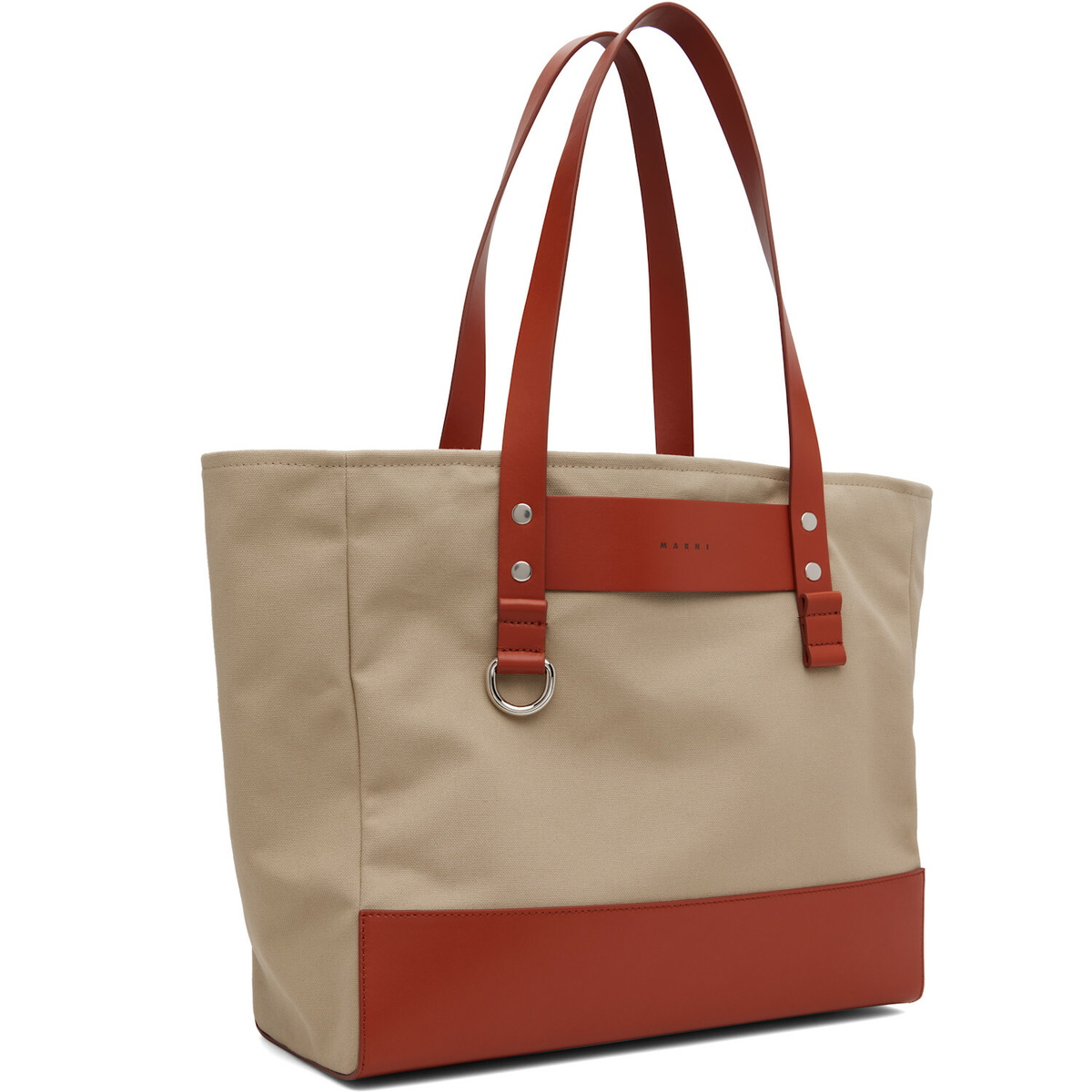 Marni Beige & Orange Canvas Tote