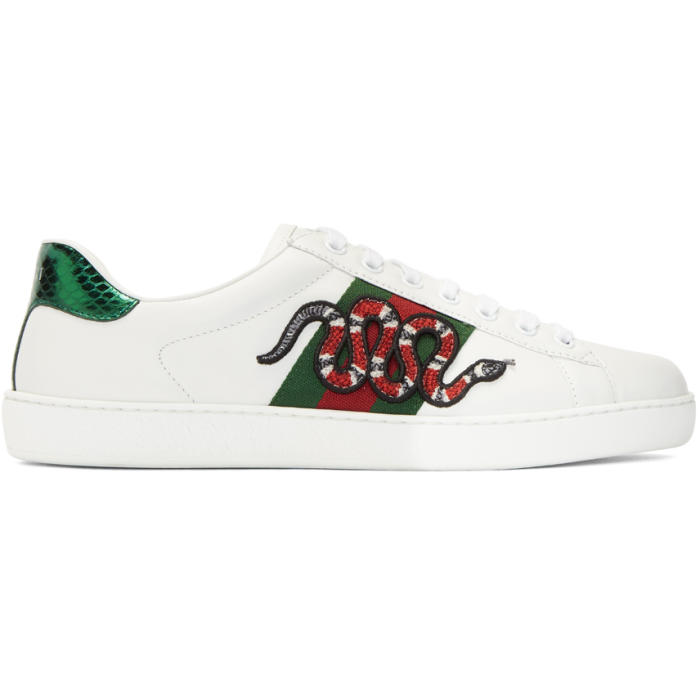 Gucci White Snake Ace Sneakers Gucci