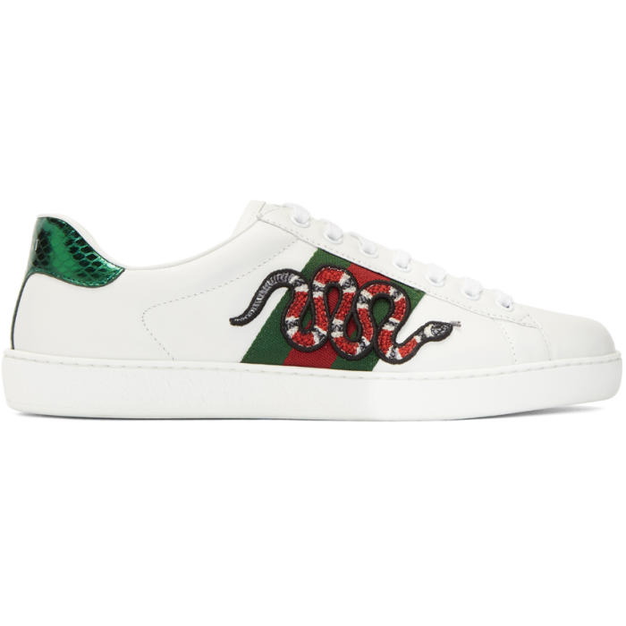 Photo: Gucci White Snake Ace Sneakers