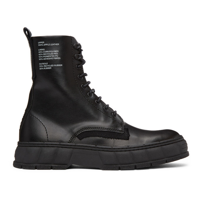 Viron Black Apple Leather 1992 Boots Viron