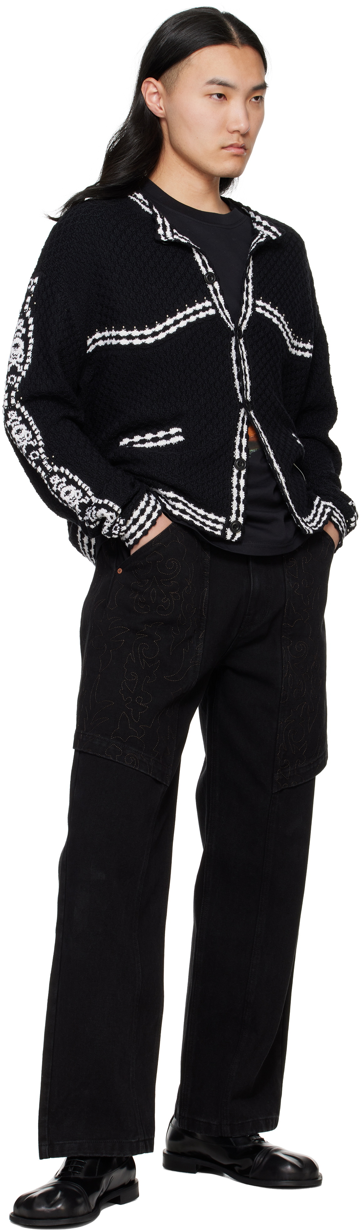 Andersson Bell Black Fantasia Round-Neck Cardigan Andersson Bell