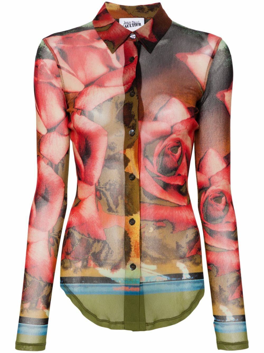 Jean Paul Gaultier The Red Roses Mesh Top | Green | FARFETCH