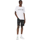 Amiri Black Denim Watercolor Trasher Shorts