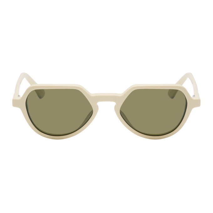 Photo: Dries Van Noten Off-White and Khaki Linda Farrow Edition 183 C4 Sunglasses