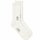 Rostersox Bear Sock in White