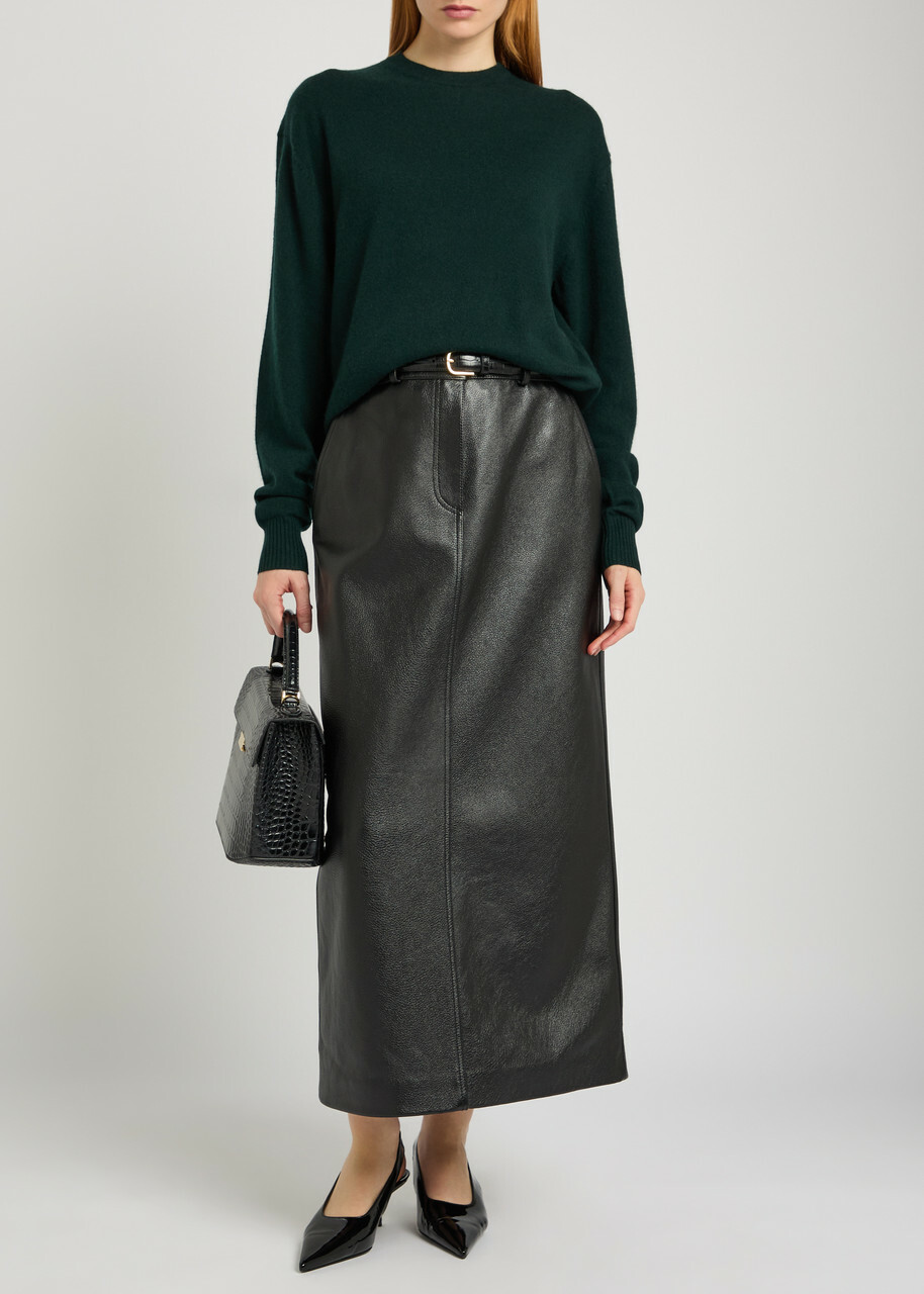 Toteme Classic Crew-neck Cashmere Knit Dark Green