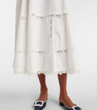 Ulla Johnson Lucia embroidered cotton midi skirt