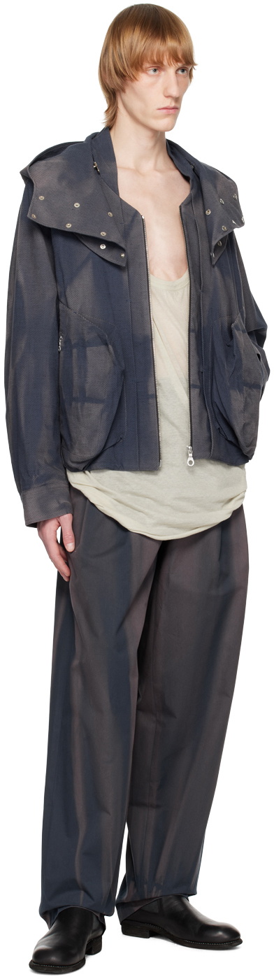 JiyongKim Navy Sun-Bleached Trousers