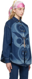 Conner Ives Indigo Printed Denim Shirt