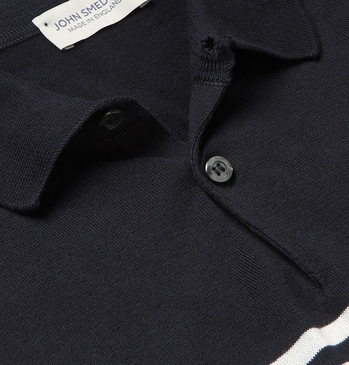John Smedley - Striped Sea Island Cotton Polo Shirt - Blue John 