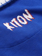 Kiton - Logo-Embroidered Cotton-Piqué Polo Shirt - Blue