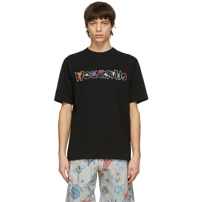 Photo: Moschino Black Geometric Logo T-Shirt