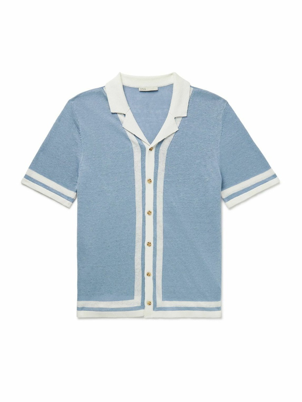 Photo: Onia - Camp-Collar Two-Tone Linen Shirt - Blue