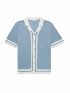 Onia - Camp-Collar Two-Tone Linen Shirt - Blue