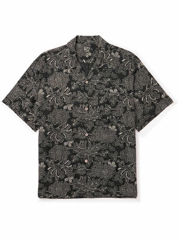 Photo: OrSlow - Camp-Collar Floral-Print Voile Shirt - Gray