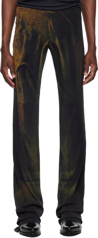 Photo: Jean Paul Gaultier SSENSE Exclusive Khaki & Black Mesh Printed Water Sweatpants