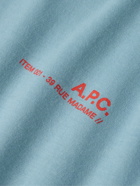 A.P.C. - Logo-Print Cotton-Jersey T-Shirt - Blue